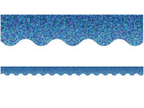 BLUE SPARKLE SCALLOPED BORDER TRIM