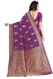 Sugathari Womens Art Silk Purple Kanchipuram Saree (San Engle 3 Purple)