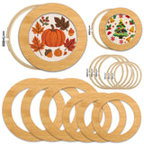 RattanView 12 Pcs 6 Inch and 8 Inch Wood Embroidery Hoop Frame with Embroidery Hoops Round Finished Cross Stitch Hoop Frame for