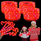 24 PCS Red Glow Sticks Party Favors for Kids, Christmas LED Light Up Necklaces Bracelets Accessories for Toddlers, Glow New Year