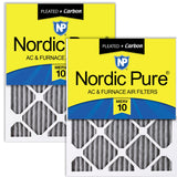 Nordic Pure 12x18x1 (11 1/2 x 17 1/2 x 3/4) Furnace Air Filters MERV 10 Pleated Plus Carbon 2 Pack