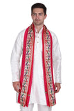 Rameshwaram Fabrics MenS Stole, Fabric : Silk, Angwastra Only 2.0 Mtr Paithani (RaniPink)