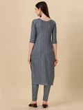 Wedani Women'S Cotton Round Neck Casual Wear Straight Kurta (Krt514) (Dark Grey Medium),DARK GREY,S,Cotton,A-Line,