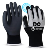 DongChu Insulated Electrician Gloves 500V Touch-Screen Voltage/Flame Retardant Work Gloves, Electrical Rubber Non-slip Texture D