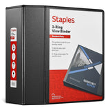 Staples 976180 5-Inch Staples Standard View Binder with D-Rings Black