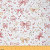 jejeloiu Bowknot Fabric by The Yard Floral Upholstery Fabric for Sewing Crafting Flower Waterproof Indoor Outdoor Decor for Home