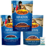 3 Pack Zuke Hip Action Hip & Joint Support Treats for Dogs 3 Flavor: (1) Roasted Beef Recipe, (1) Fresh Peanut Butter Formula, a
