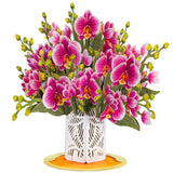 Paper Love 3D Pop Up Flower Bouquet Card, with Orchids Forever Flowers Keepsake, Mothers Day Gift, Birthday, Graduation, Get Wel