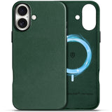 SHIELDON Case for iPhone 16 Plus 6.7, Genuine Leather Magnetic Wireless Charging Non-Slip Anti-Scratch Shock-Absorbent Case with
