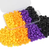 XIANNVXI Halloween Pony Beads 500Pcs 9mm Black Orange Purple Pony Beads for Bracelets Hair Braids Crafts Friendship Necklace