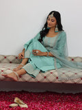 Libas Women'S Chanderi Silk Kurta Set (49282 Sea Green L