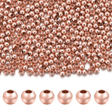 Chuyau 500pcs 2.5mm Rose Gold Filled Spacer Beads for Jewelry Making Seamless Smooth Metal Brass Beads for DIY Bracelets Necklac