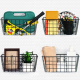 G.CORE 4 Pack Pegboard Baskets, Metal Shelves Hooks to 1/8 1/4 Peg Boards, Peg Board Baskets Bins Set - Organize Tools Workbench