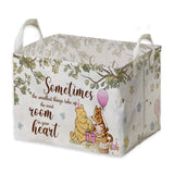 Winnie Nursery Decor, the Pooh Baby Stuff, Winnie Storage Nursery Basket, Large squarecanvas Laundry Hamper With A Waterproof PE