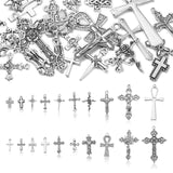LiQunSweet 20 Pcs Classic Tibetan Style Pendants Metal Cross Religion Pendant Sets Charms Bulk Lot for Christmas Halloween Jewel