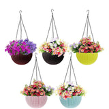 Go Hooked Plastic Hanging Planters With Chain Set Of 5 UvStabilized, BpaFree For Balcony, Garden, Indoor & Outdoor DCor, Rat
