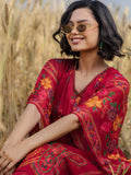 Libas Women'S Chiffon Kurta Set (99116O_Maroon_S)