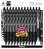Zebra Pen ZGrip Retractable Ballpoint Pen, Medium Point, 1.0mm, Black Ink, 24 Pack (Packaging may vary)