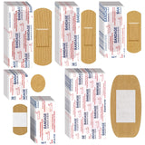 Assorted Flexible Fabric Adhesive Bandages - Family Variety Pack, Small Comfortable Fingertip & Round Cloth Bandages (300 Pieces