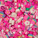 120pcs John Bead 9mm Assorted Pink Polymer Clay Craft Beads for Jewelry Bracelet Making