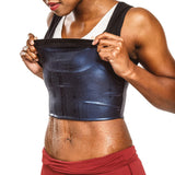 Sweat Shaper Womens Premium Workout Tank Top Slimming Polymer Sauna Vest (Large-X-Large, Black)