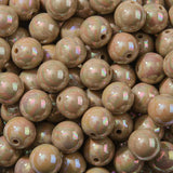 BERMRO 16mm Acrylic Bead 100pcs AB Khaki Color Acrylic Bead Chunk Bubblegum Beads for DIY Crafting Necklace Bracelet Jewelry Mak