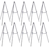 U.S. Art Supply 66 High Black Metal Display Art Easel (10 Pack) - Large Adjustable Height Portable Easel Stand, Sign Display, Ho