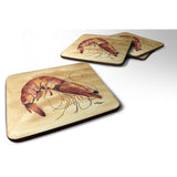 Caroline'S Treasures 8161Fc Shrimp Foam Coasters (Set Of 4), 3.5 H X 3.5 W, Multicolor