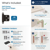Amerock | Cabinet Hinge | Variable Overlay Hinge | Oil Rubbed Bronze | 10 Pack | Self-Closing Hinge | Face Mount Hinge | Cabinet