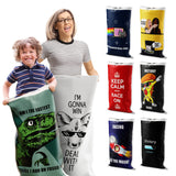 Potato Sack Race Bags | Yard Games | Durable, Interwoven Plastic | Fun, Meme Designs | Family Games For Kids And Adults | Party