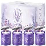 WarmEmbrace Lavender Candles for Home - 4 Pack, 30.4 oz Aromatherapy, 160 Hour Burn, Purple Jar