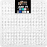 GORILLA GRIP Patented Square Shower Stall Mat, Small Bathtub Floor Mats for Stand Up Showers with Suction Cups and Drainage Hole
