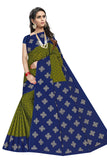 TAMAIRA FASHION Plain Weave Womens Pure Cotton Saree Without Blouse Piece (973_Green and Blue)