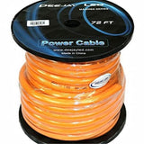 0 Gauge 72 Ft 70 Percent Aluminum/30 Percent Copper Power Cable Used For Vehicular Audio Amplifiers Orange