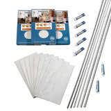 Palisade 25.6 in. x 14.8 in. Interlocking Vinyl Tile Shower and Tub Surround Kit in Polar Frost