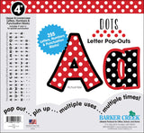 Barker Creek Letter Pop-Outs, 4 Dots, Multicolor Designer Letters for Bulletin Boards, Breakrooms, Reception Areas, Signs, Displ