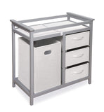 Badger Basket Modern Baby Changing Table - Portable Diaper Station with 3 Drawers Pad & Hamper - Storage Organizer for Baby Diap