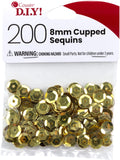 Cousin DIY Gold 8mm Cupped Sequins, 200pc