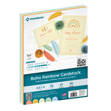 PrintWorks Boho Rainbow Cardstock 8.5 x 11 50 Sheets 5 Assorted Boho Tones Ideal for School & Craft Projects 67 lb/147
