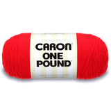 Caron One Pound Solids Yarn, 6oz, Gauge 4 Medium Worsted, 100% Acrylic Yard Scarlet ( 1 Piece )