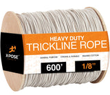 White Unglazed Trickline Rope 600 ft x 1/8 inch Theatrical Tie Line Heavy Duty Spool, Cable Management and Wire Tie for Thea