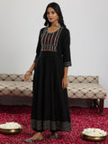 Libas Black Viscose Rayon Yoke Design Kurta Sets For Women Black 2Xl