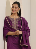 Libas Women'S Silk Blend Kurta Sets (99197_Burgundy_M)