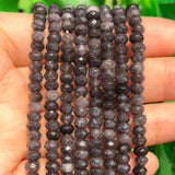 2 String 220PCS 3x5mm Natural Grey Agate Beads for Jewelry Making, Songxi Facted Loose Gemstone Beads for DIY Bracelet Necklace