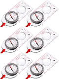 6 Pieces Orienteering Compass Hiking Navigation Backpacking Compass Map Reading for Scout Outdoor Camping Survival Gifts(Style 2