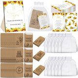Ireer 301 Pcs Sunflower Wedding Favors for Guests Set Include 1 Wooden Sign 100 Let Love Grow Seed Packets Self Adhesive Wedding