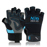 DEX FIT MG310G Fingerless Mechanic Gloves, Durable, Shock Absorbing, Firm Grip, Comfort Fit, Touchscreen Compatible, Washable; B