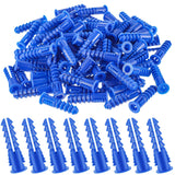 Glooglitter 200 Pcs #8-10-12 x 1-1/4 Inch Ribbed Lightweight Plastic Anchors Drywall Anchors for Hollow Walls Pictures Artwork D