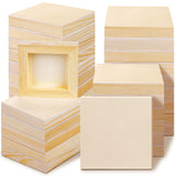 Aodaer 32 Pack Wood Panels 4 x 4 Inch Wooden Panels Canvas Unfinished Craft Wood Boards Panel for Art Crafts Acrylic and Oil Pai