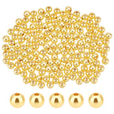 PH PandaHall 200pcs 5mm 18K Gold Beads Long-Lasting Bracelet Beads Round Smooth Spacer Beads Seamless Loose Ball Beads for Summe
